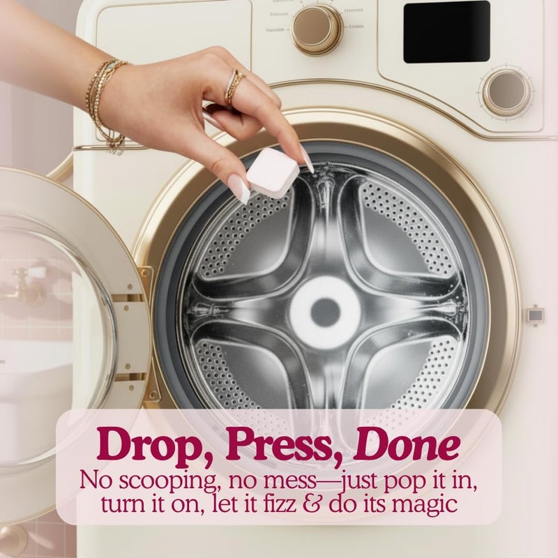 Glory Days Washing Machine Cleaning Tablets – Non-Toxic, Eco-Friendly, Biodegradable Washer Cleaner Tablets for HE, Front Load & Top Load Machines – Odor Remover and Descaler Tabs(12-Month Supply) - Image 2